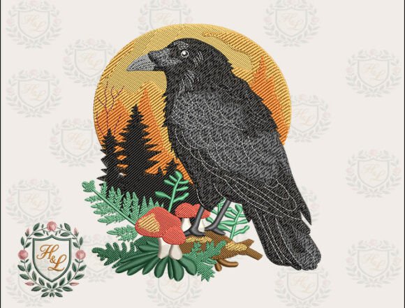 Download Forest Raven Embroidery Files - Premium Resources